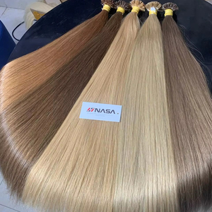 Queratina punta plana Pre Bond cabello humano crudo vietnamita precio al por mayor 100 gramos extensiones de cabello recto - Product Image 1