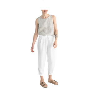 Pantalon en lin classique de haute qualité pour femmes pour une tenue décontractée et formelle léger et respirant pour un confort et un style toute la journée - Product Image 1