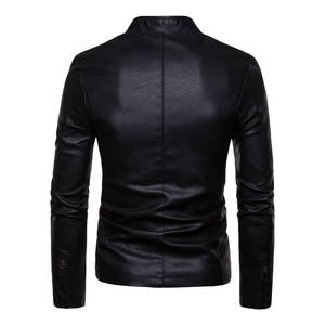 Nueva Chaqueta de Cuero Vacuno y Lona Transpirable con Cuello Alto, Estilo Urbano de Invierno para Hombre, Servicio OEM, Venta al Por Mayor - Product Image 2