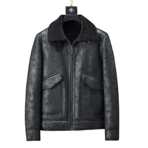 แจ็กเก็ตหนังเทียมสำหรับผู้ชายและผู้หญิง, เสื้อแจ็กเก็ตหนังเทียมสำหรับฤดูหนาวพร้อมขนแกะหนาและผ้าใบสำหรับทุกโอกาส - Product Image 1