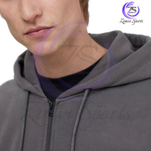 Respirant personnalisé fait Chenille broderie lettre fermeture éclair collège à capuche Polyester coton hommes sweats à capuche au prix de gros - Product Image 4