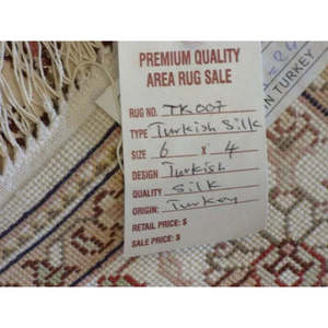 Tapis en soie turque fait main, design unique, taille 6' x 4', Abc-Silk-TK007 - Product Image 2