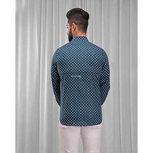 Chemise décontractée pour homme à imprimé floral en coton, manches longues et col montant, 100 % popeline et tissu Oxford respirant, ODM OEM - Product Image 3