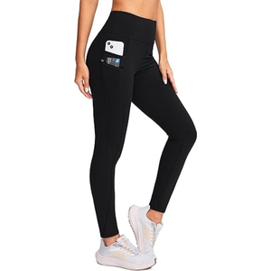 Leggings de yoga taille haute unis, respirants, à séchage rapide, sans couture, grande taille, vente en gros, avec cordon de serrage pour femmes, nouveauté 2026 - Product Image 1
