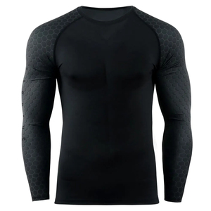 Couleur unie hommes manches longues Rash Guard pour vêtements de fitness séchage rapide et dernier confortable hommes Rash Guard à vendre - Product Image 2