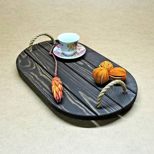 Platos Ovalados de Madera de Acacia Grandes, Hechos a Mano, Duraderos y Modernos para Queso, Pasteles, Aperitivos, Frutas y Fiestas - Product Image 1