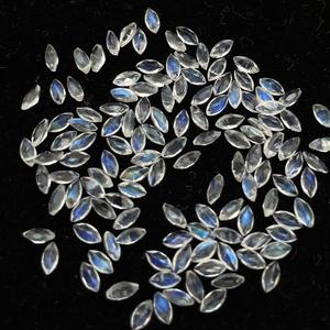 2 มม.4 มม.6 มม.สีฟ้าธรรมชาติ Rainbow มูนสโตน Marquise ตัดพลอยหลวมอัญมณีเครื่องประดับ DIY ทําแหวนจี้ต่างหูตา AAA - Product Image 2