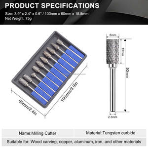 Juego de fresas rotativas de carburo de tungsteno Boasta, 10 Uds., cortador de fresado de aleación de 2,35/3mm <span class=keywords><strong>para</strong></span> joyería, herramienta de pulido de tallado de Metal y <span class=keywords><strong>madera</strong></span> - Product Image 2