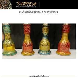 แจกันขวดแก้วเพ้นท์ด้วยมือสุดหรู2025กล่องชิชาเคลือบแล็กเกอร์ทำจากอียิปต์ - Product Image 6