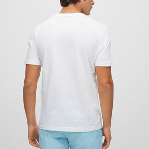 ผู้ชายผ้าฝ้ายยืดสีขาวลูกเรือเสื้อTผู้ชายหรูหราที่กําหนดเองผ้าฝ้ายหนักเสื้อยืดลูกเรือคอเฮฟวี่เวทขนาดใหญ่Boxy Tเสื้อ - Product Image 1