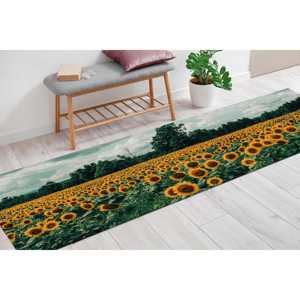 Tapis paysager champ de tournesols, tapis imprimé nature, facile à nettoyer, tapis doux non tissé - Product Image 4