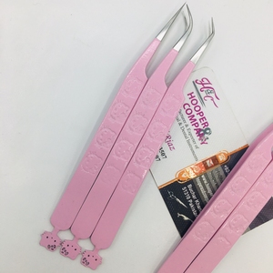 Nouvelle expédition rapide pince à épiler Logo pointe fine Extension de cils pince à épiler acier inoxydable Kitty cils pince à épiler emballage durable bas quantité minimale de commande - Product Image 3