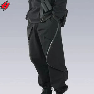 กางเกงขาบานสำหรับผู้ชายกางเกงวอร์มสีดำสไตล์ฮิปฮอปสไตล์ฮิปฮอปทันสมัย6ซิปตามสั่ง - Product Image 3