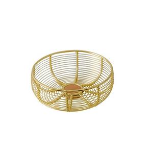 Panier à fruits en fil de fer au design exclusif pour la décoration de table, panier en métal avec finition plaquée cuivre, panier à fruits de table - Product Image 2