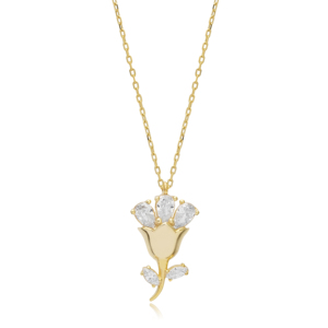 จี้หินเพทายรูปลูกแพร์ดีไซน์รูปดอกไม้เครื่องประดับเงินสเตอร์ลิง925 - Product Image 1