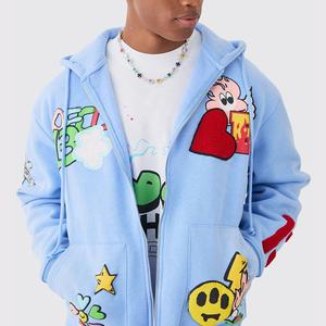 Los hombres de alta calidad de peso pesado de gran tamaño Streetwear sudaderas con capucha de lujo logotipo personalizado al por mayor 350 Gsm Sudadera con capucha en blanco hombro caído - Product Image 5