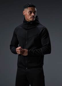 Chándal de lana de poliéster para hombre personalizado 2024, ropa deportiva y de gimnasio al por mayor ecológica, incluye Sudadera con capucha y joggers para invierno - Product Image 2