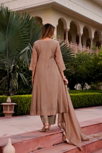 ชุดกางเกง Kurti แบบยาวสำหรับผู้หญิงเครื่องแต่งกาย2ชิ้นแบบดั้งเดิมออกแบบโดยชนเผ่า - Product Image 5