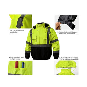 Chaqueta de trabajo pesado de invierno para hombre a medida Ropa de trabajo de invierno de alta visibilidad con resistencia al agua Ropa DE SEGURIDAD reflectante - Product Image 6