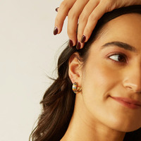 Bijoux en or 18 carats couleur arc-en-ciel en émail Boucles d'oreilles créoles épaisses en acier inoxydable pour femmes