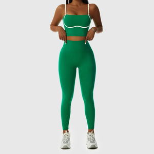 Ensemble de vêtements de sport grande taille pour femmes nouveau Design Leggings taille haute soutien-gorge de sport respirant taille élastique longue Sexy Fitness entraînement - Product Image 3