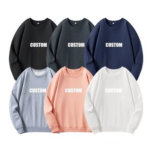 Poids lourd 100% coton uni Streetwear col rond de haute qualité en gros logo personnalisé surdimensionné personnalisé sweat-shirt à col rond - Product Image 3