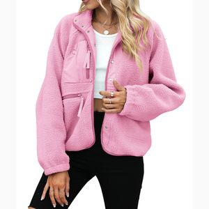 OEM conception personnalisée vente en gros veste zippée en polaire Sherpa veste extérieure en polaire Sherpa pour femmes - Product Image 2