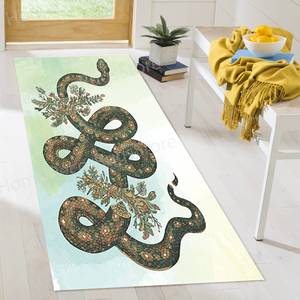 Alfombra con Estampado de Serpiente Floral - Alfombra Moderna con Diseño Animal, Alfombra de Chenilla - Product Image 5