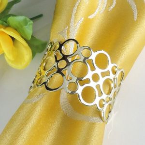 Vente en gros bon marché ronds de serviette décoration de table porte-serviettes rond de serviette en métal fleur de maison mariage banquet fête - Product Image 4