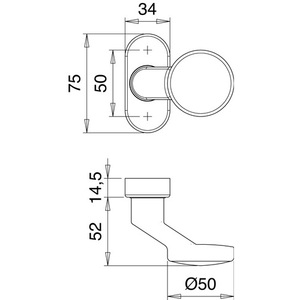 Perilla de Puerta de Acero Inoxidable 2033/1620, Fija, para Persianas y Contraventanas, Categoría de Producto EDI - Product Image 3