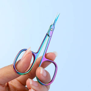 Professional High Quality Multi Color Korean Stainless Steel Manicure Pedicure <b>Scissors</b> Curved Blade <b>Cuticle</b> <b>Scissors</b> Beauty - Product Image 2