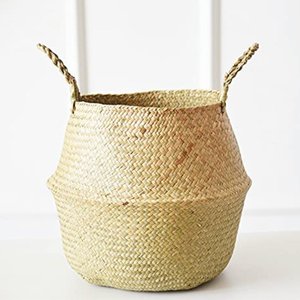 Cesta de algas marinas para almacenamiento de ropa, precio barato, cestas de paja de rafia de hierba marina multifuncional - Product Image 5