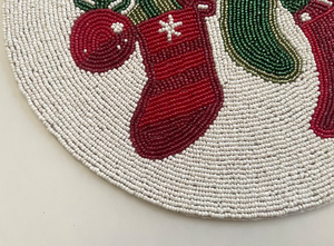 Posavasos de medias de nuevo diseño con posavasos de forma redonda de piedra de cuentas naturales a la venta por exportadores indios - Product Image 2