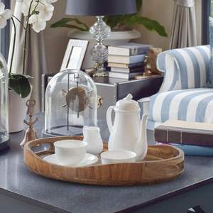 Bandeja Premium de madera natural de alta calidad y uso de diseño único para bandeja de servicio de tazas de té de la India - Product Image 6