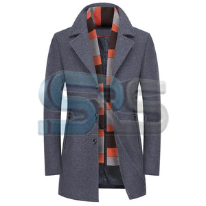 Fabricant pakistanais Manteau long élégant pour homme 100% laine Couleur personnalisée Dernier design Manteau d'hiver confortable Qualité supérieure Adulte - Product Image 1