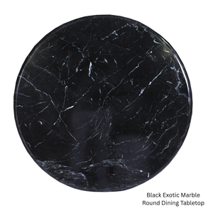 Mesa de comedor redonda de mármol con base escultural acanalada para aplicaciones residenciales y comerciales en casas modernas, villas y hoteles. - Product Image 3