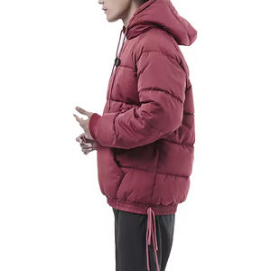 Venta al por mayor Chaqueta de los hombres de peso pesado de gran tamaño grueso y cálido Sudadera con capucha Estilo Chaqueta de los hombres con cordón de capucha Chaquetas de los hombres en blanco - Product Image 5