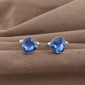 Niharika Gems Designer Handcrafted 925 <b>Sterling</b> <b>Silver</b> Handmade Bezel Setting Unisex Cufflinks Set Elegant Formal Gift - Product Image 2