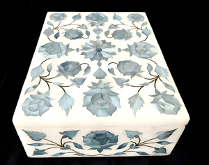 Caja de pañuelos y joyería con incrustaciones de hueso Natural de madera personalizada para collar, pulsera, anillo, pendiente colgante - Product Image 2