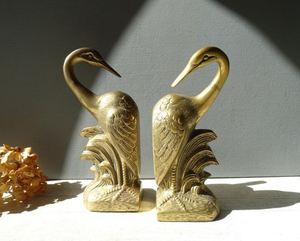 AK Brass Heron Serre-livres en laiton fini polonais Ensemble de 2 articles personnalisés pour la décoration intérieure de table - Product Image 3