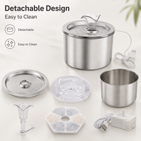 2,2L 4L Steckbarer Edelstahl-Katzenbrunnen mit Blumenfluss-Design, automatischer Haustier-Wasserspender für Katzen und Hunde, OEM ODM