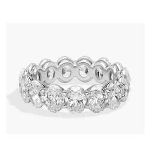 Bague d'éternité en diamant naturel taille ovale vintage dans un autre design élégant pour femme - Product Image 1