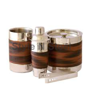 Barman en acier inoxydable blanc avec ensemble de barres noires ensemble de 4 pièces avec design côtelé ensemble de barres en acier inoxydable professionnel outil de barre - Product Image 1