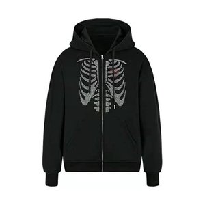 Sweat à capuche unisexe Hip Hop de haute qualité, sweat à capuche surdimensionné avec fermeture éclair pour automne et hiver, Style Oem - Product Image 1