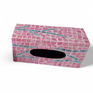 Boîte à mouchoirs en nacre écologique naturelle, incrustation de coquillages faite à la main, accessoire de décoration intérieure - Product Image 2