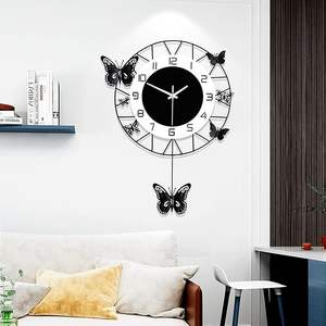 Horloge murale élégante en métal doré Design minimaliste Horloge suspendue ronde pour salon chambre bureau et décoration murale pour la maison - Product Image 3