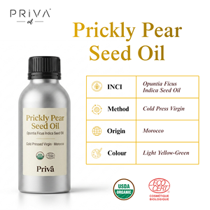 Huile de graines de figue de Barbarie biologique PrivaOil, pressée à froid, vierge, riche en oméga-6 et vitamine E, certifiée USDA Ecocert, Maroc, vente en gros, cosmétique - Product Image 2