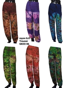 Pantalones de rayón B/D de corte regular, diseño de cintura elástica, tela transpirable frontal plana, verano para ocasiones semiformales - Product Image 3