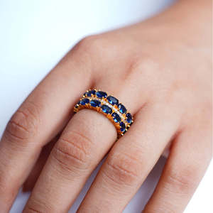 Anillo Celestial de Estrella y Luna Azul - Joyería Vintage de Aleación - Product Image 4