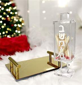 2025 nouveau moderne personnalisé Judaica Besamim magnétique attrayant acrylique boîte d'allumettes Hanukkah Lucite porte-allumettes - Product Image 6
